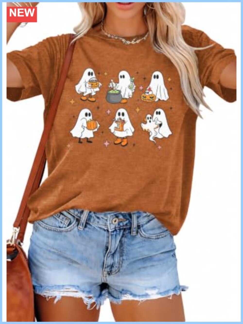 Women's Halloween Graphic T-Shirt Crew Neck Short Sleeve Fall Tee